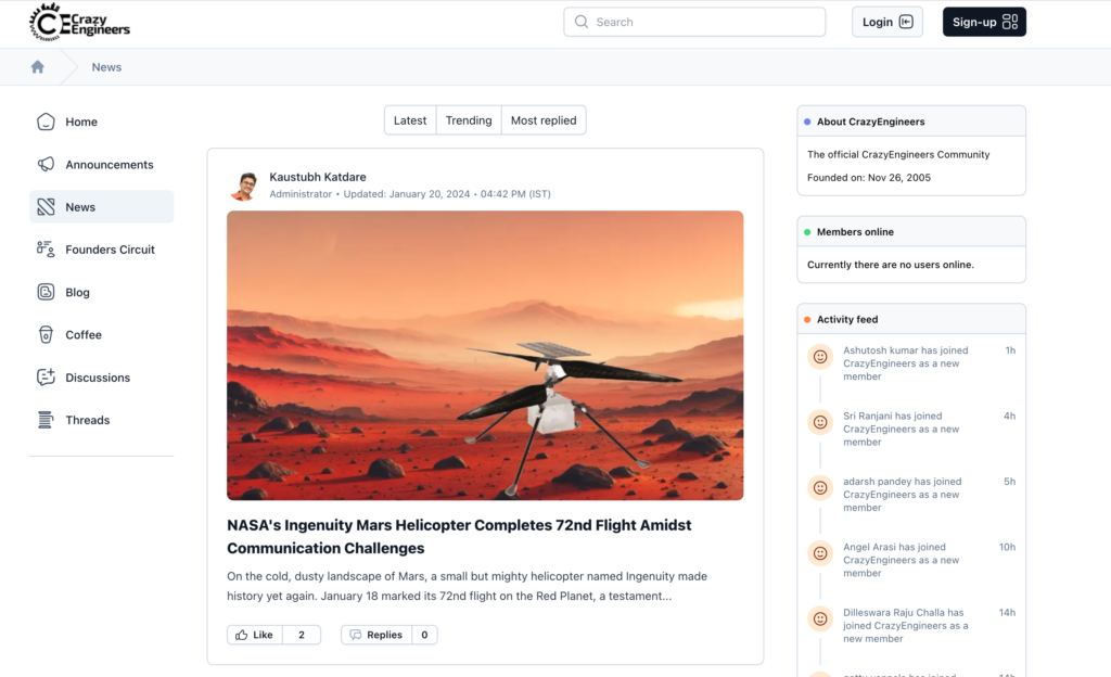 CrazyEngineers' website powered by VPS hosting after moving from shared hosting