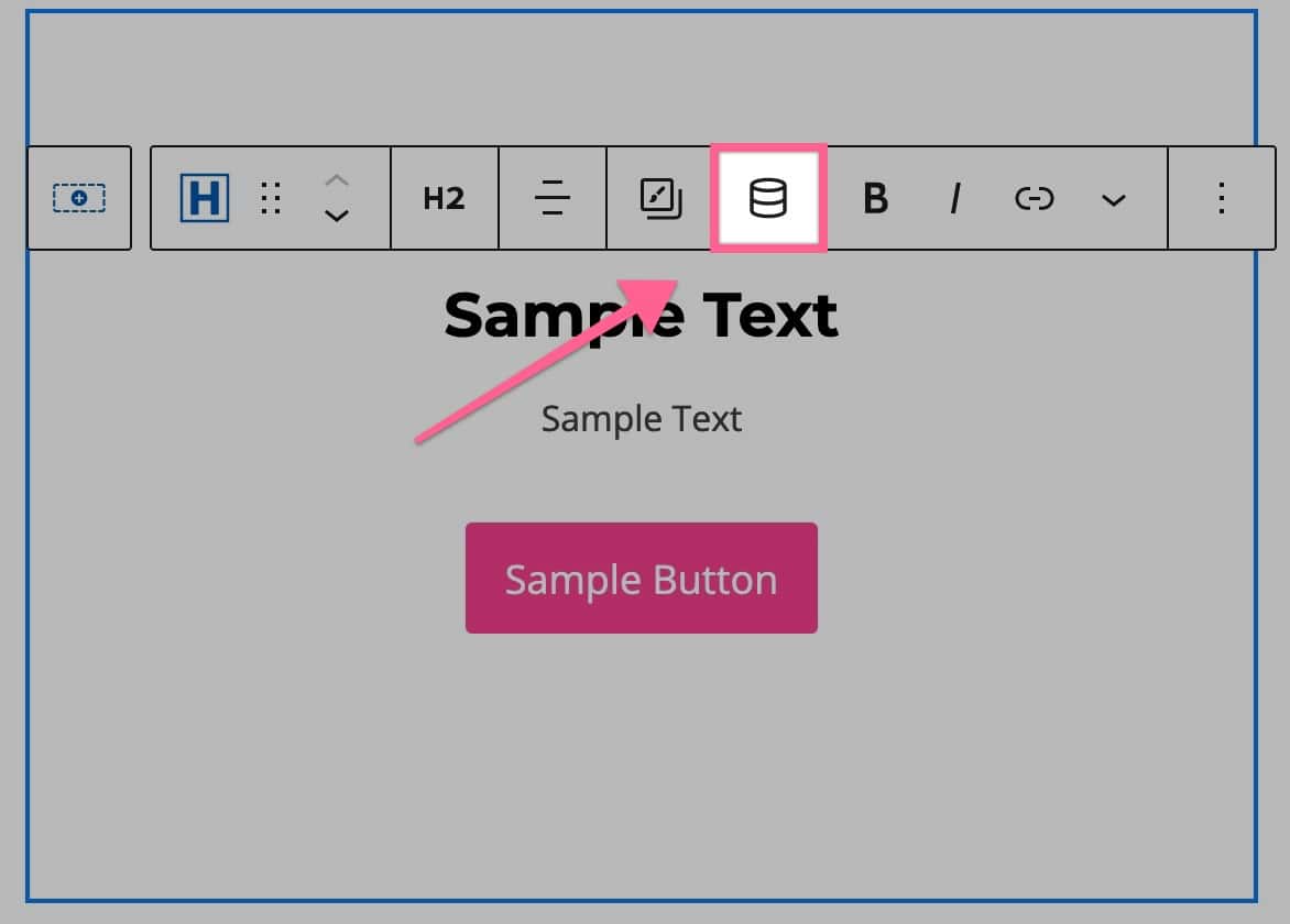 Block Toolbar Dynamic Icon