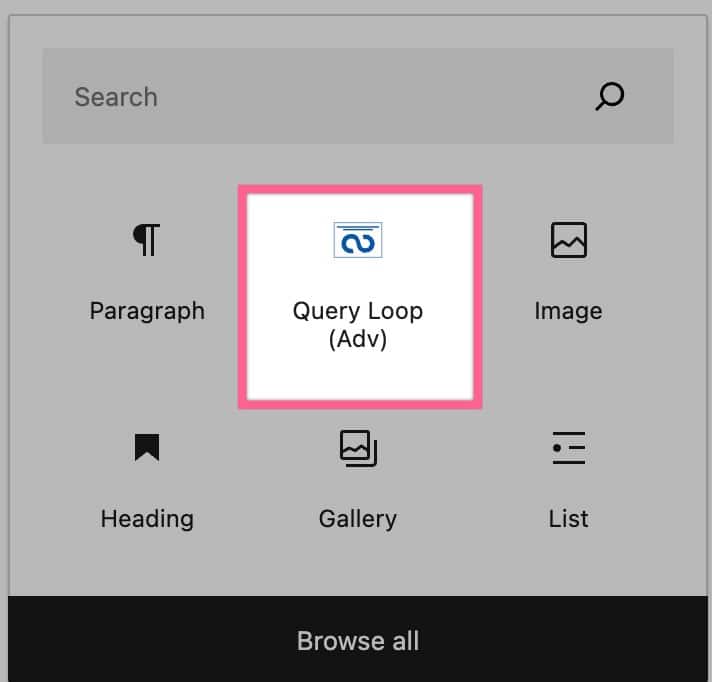 Add a new Query Loop block