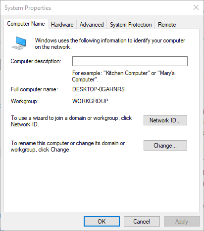 Samba system properties
