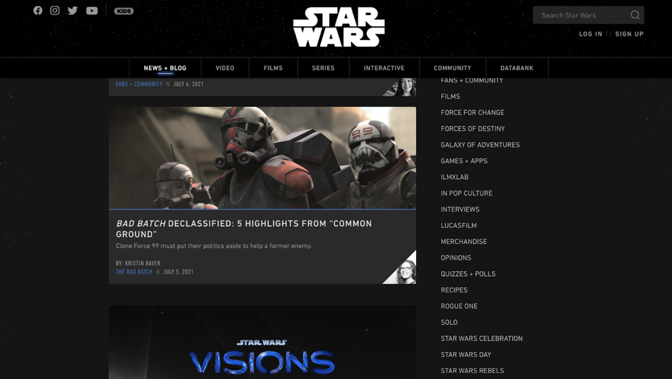 star wars wordpress website