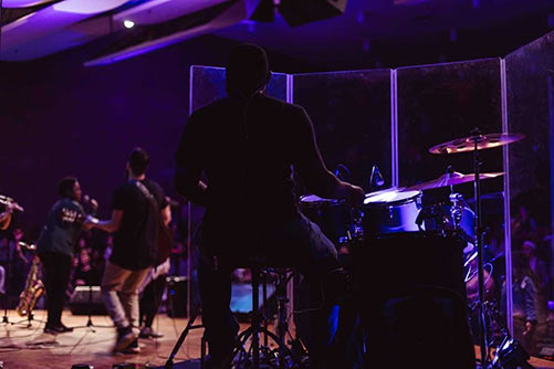 Ronald Caldwell playing drums - City Life Lansing