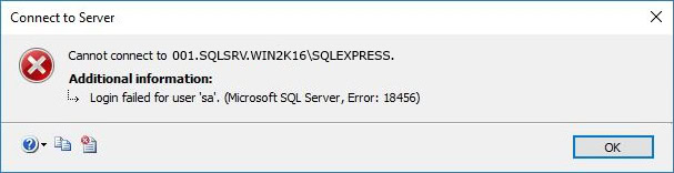 Microsoft SQL Server Error 18456 Login Failed for User