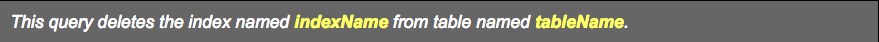 The DROP INDEX command lets us drop indexes on particular column.