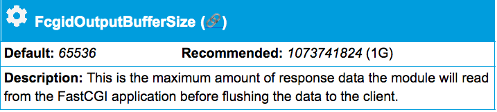 FcgidOutputBufferSize