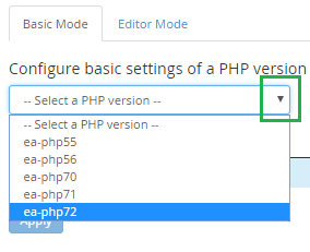 php ini editor basic mode