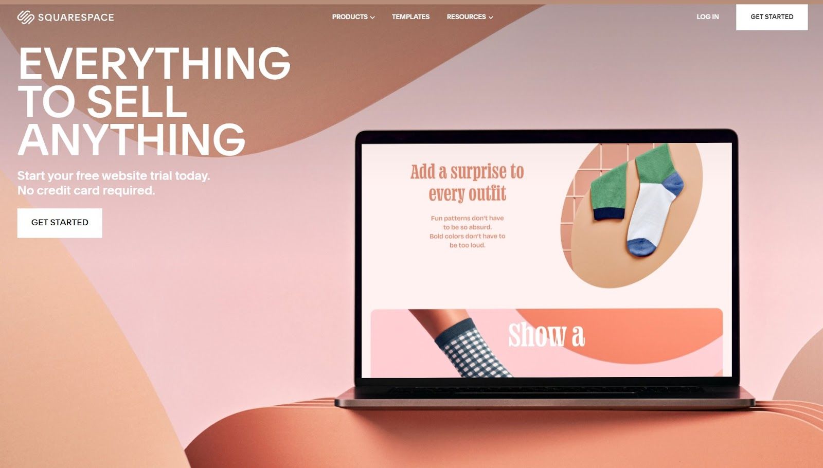 Squarespace’s homepage.