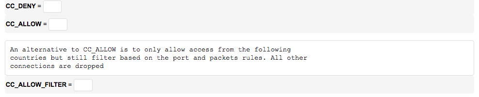 Use CC_Allow_Filter to restrict access to a specific country or list of countries.