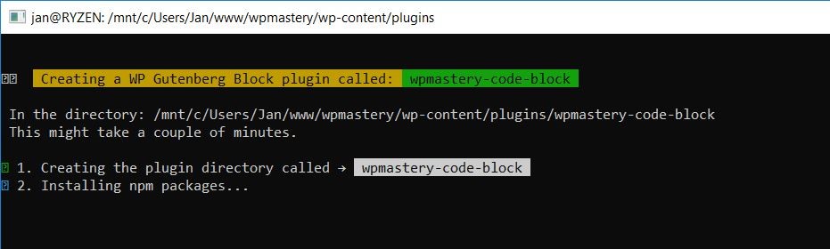 create guten block bash