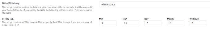 By default the field is populated with whmcsdata