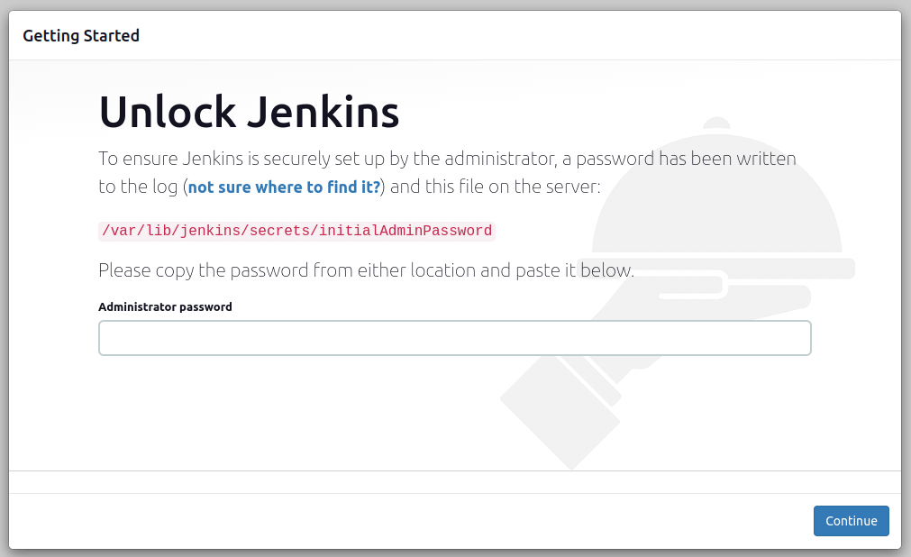 After the installation, go to http://your_server_ip:8080 in a web browser to view the Jenkins web interface. Here is the output.