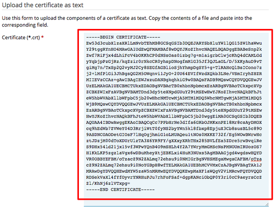 certificate as text to copy