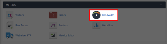 bandwidth button highlighted