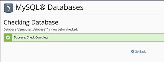 database check success green bar