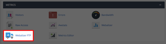 webalizer ftp button highlighted