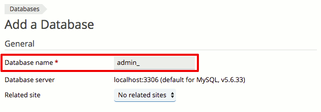 choosing a database name