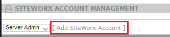 add siteworx account link highlighted
