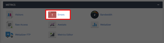 errors button highlighted