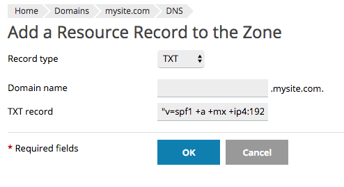adding your SPF record