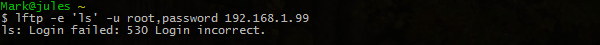 A failed FTP login will show a "530 Login incorrect" meaning the server is online but the login credentials are incorrect.
