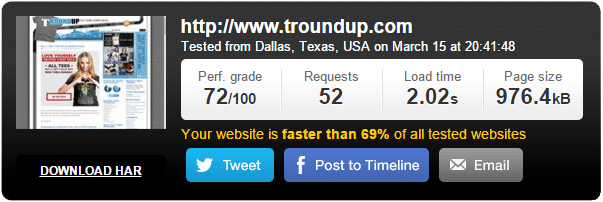 Testing WordPress Page Load Time Before Optimization