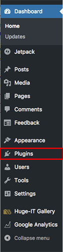 wordpress admin menu