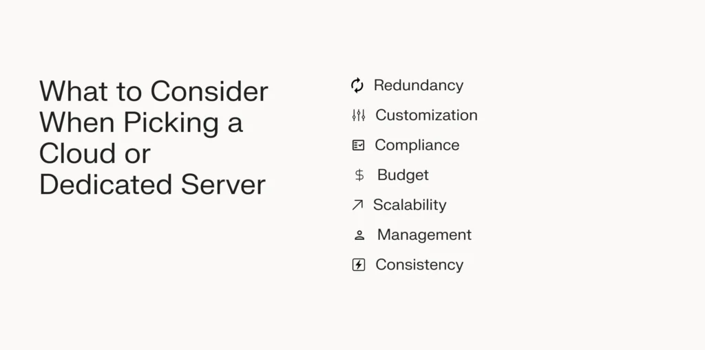 cloud vs dedicated server considerations