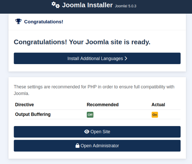 After installation is finished, this screen will appear.