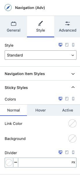 Sticky Nav Styles