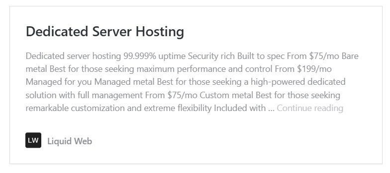 Get dedicated server hosting from Liquid Web.