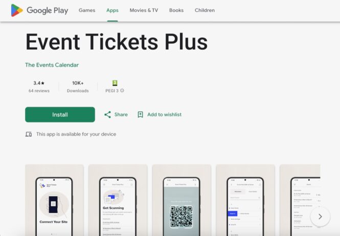 Event Tickets Plus app