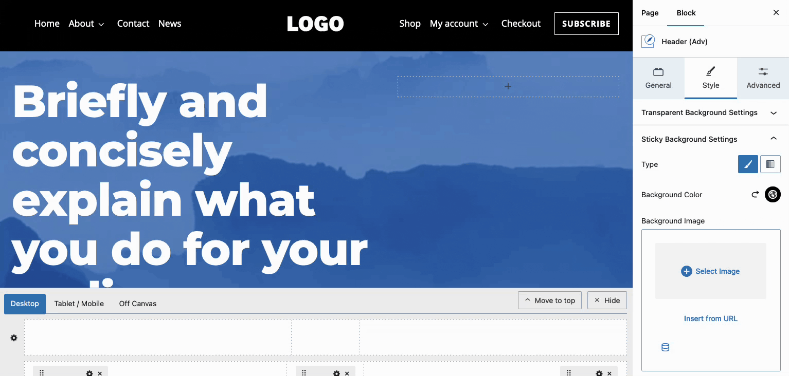 Sticky Background Color