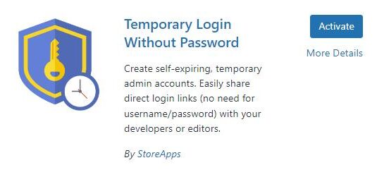 activate temporary login without password