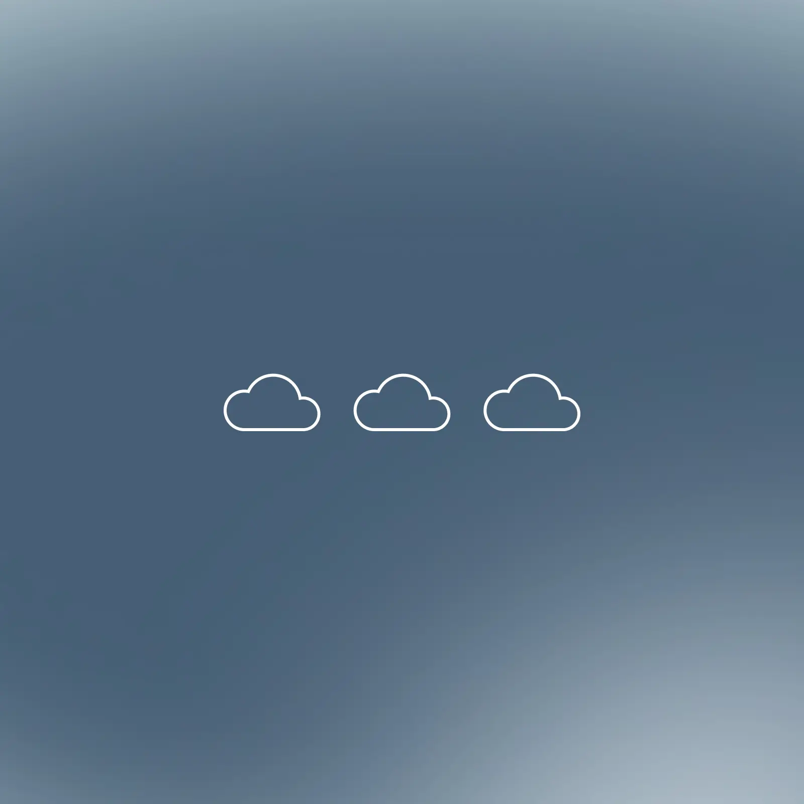 Illustration of three clouds against a blue ombre background