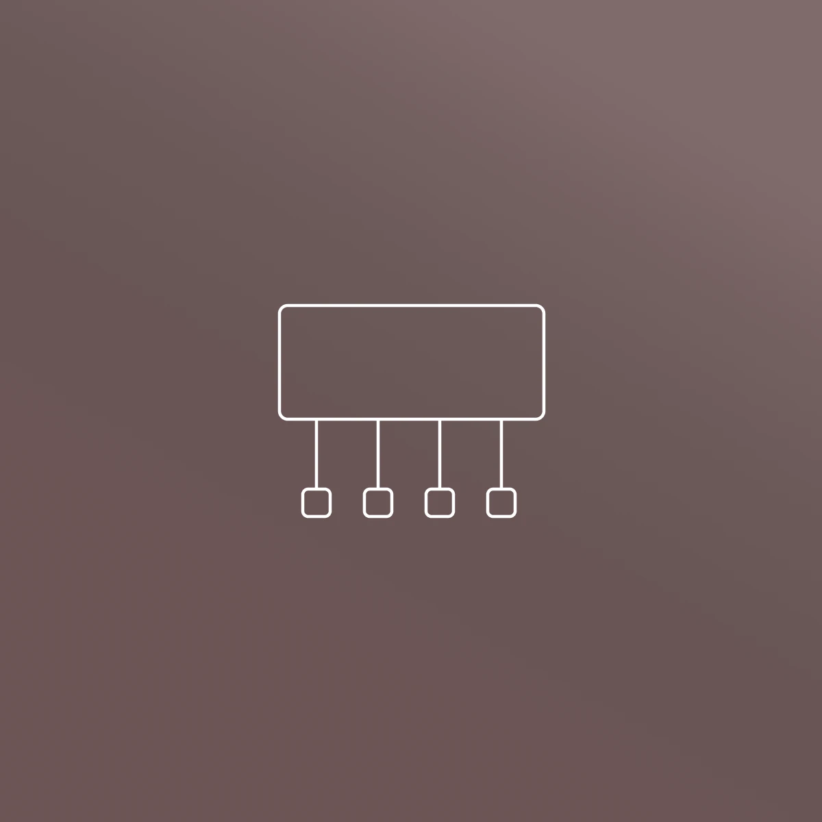 Illustration of a rectangle with four outlets
