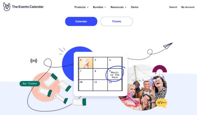 The Events Calendar homepage