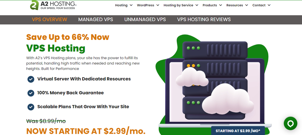 A2 tops the alphabetical list but lags behind Liquid Web in terms of choice.