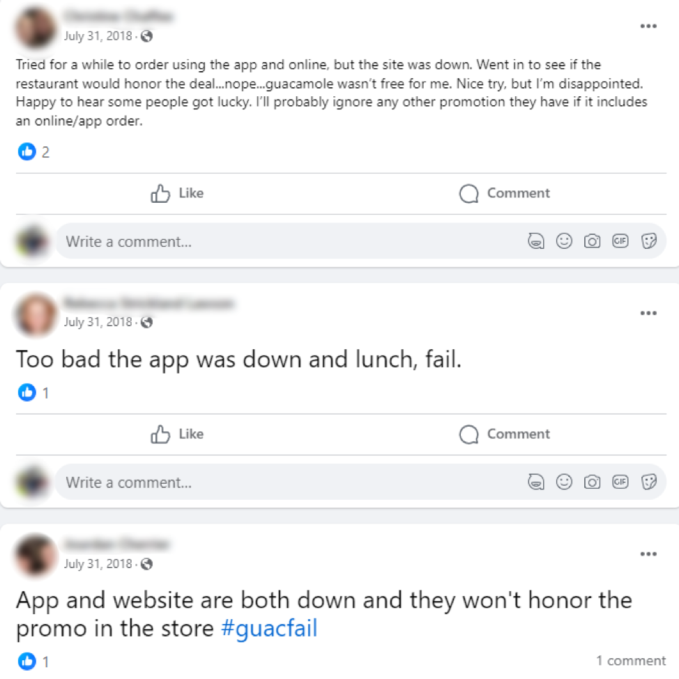 Chipotle’s National Avocado Day offer crashed its website and app in 2018.