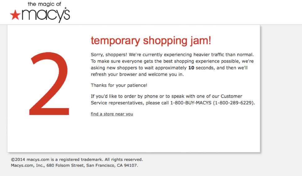 Macy’s struggled with Black Friday traffic in 2016. 