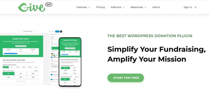 GiveWP homepage