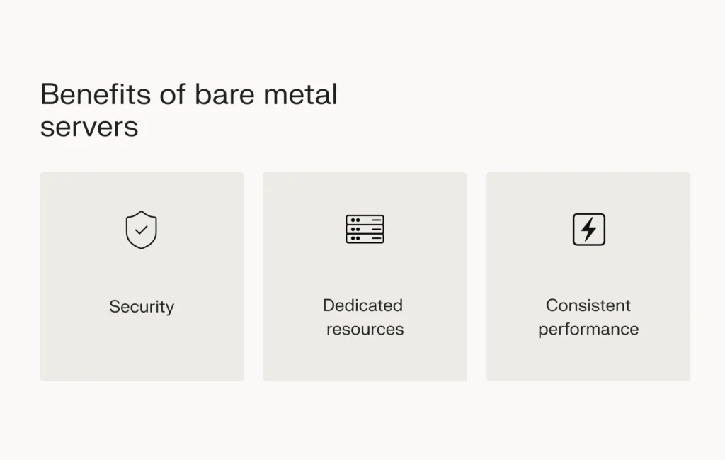 Los servidores de metal desnudo ofrecen más medidas de seguridad para los usuarios.
