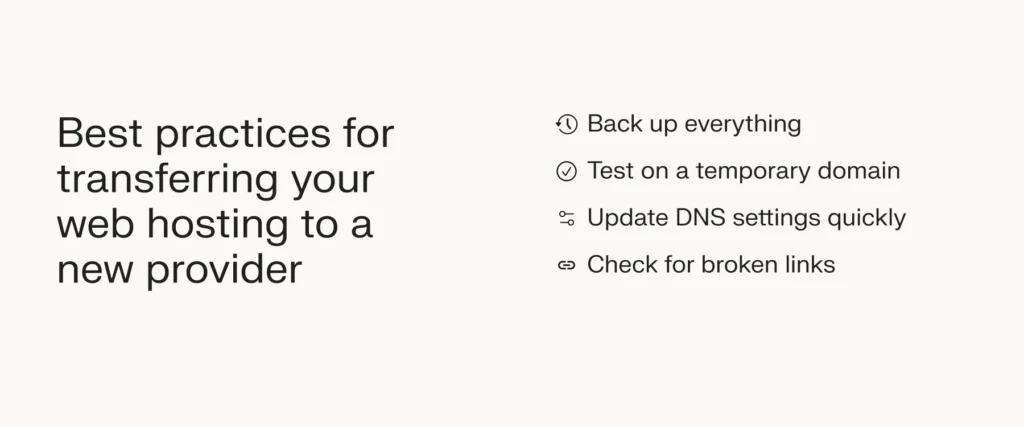 Best practices for transferring your web hosting to a new provider