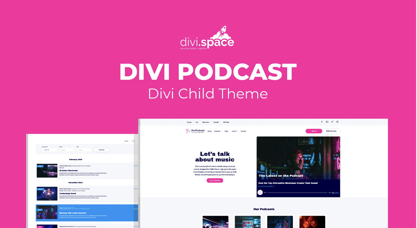You get ready-made website templates for WordPress podcast hosting with Divi.