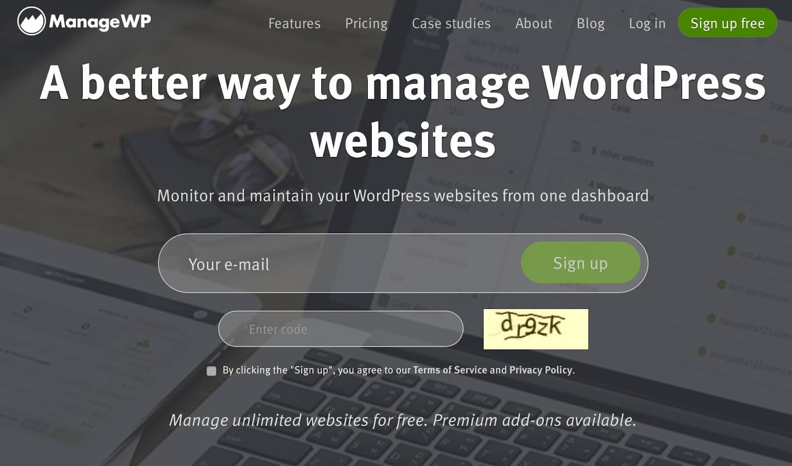 ManageWP web development plugin.