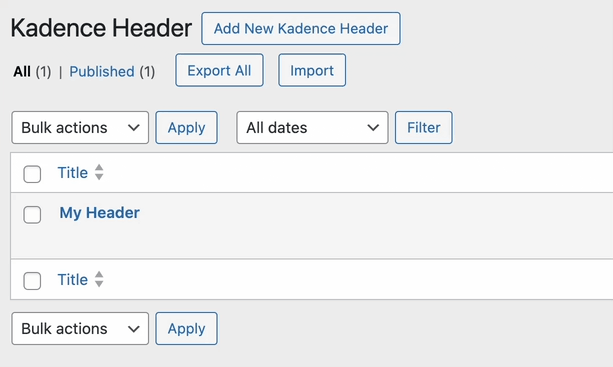 Export Header