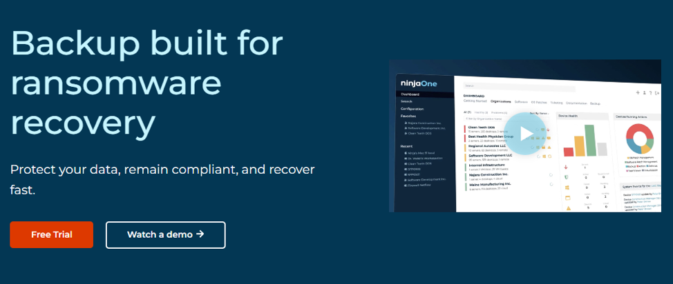 NinjaOne Backup can assist with ransomware recovery.