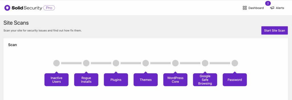 Solid Security�s site scan feature