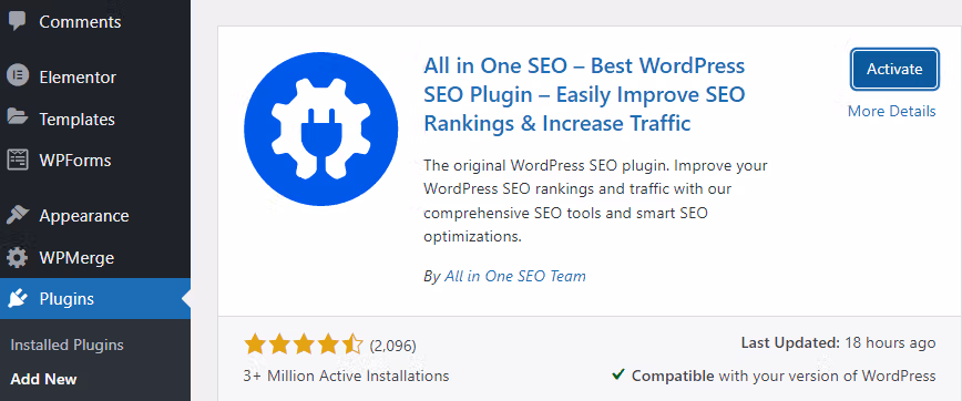 activating wordpress sitemap plugin