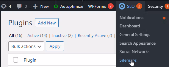 setting up wordpress sitemap plugin