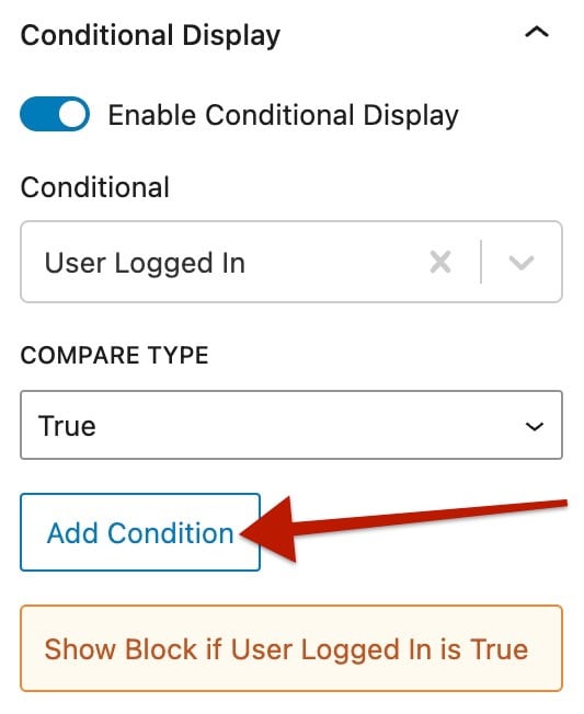 Adding a Condition